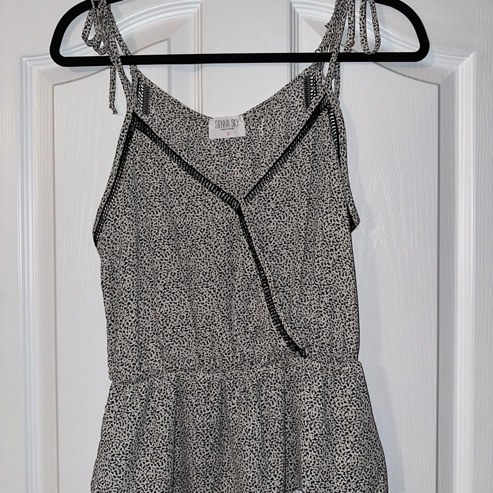 Sienna Sky Black and White Patterned Top